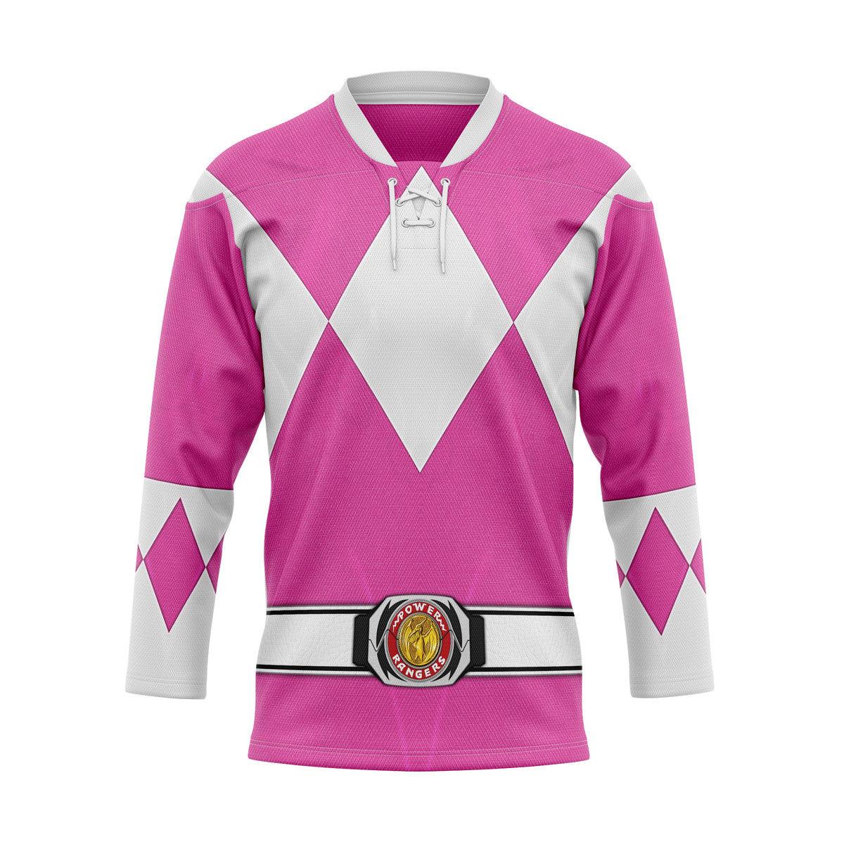 Pink Ranger Mighty Morphin Hockey Jersey -  CustomsPig.com