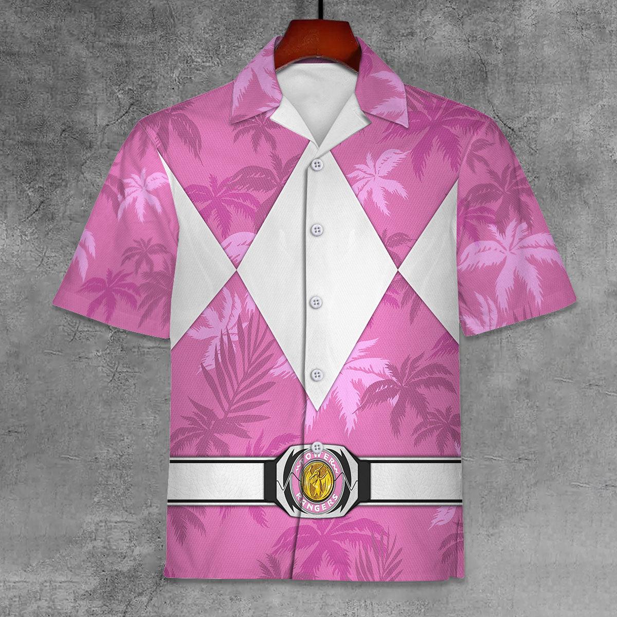 Pink Ranger x Tommy Vercetti Hawaiian Shirt Beach Shorts - CustomsPig.com