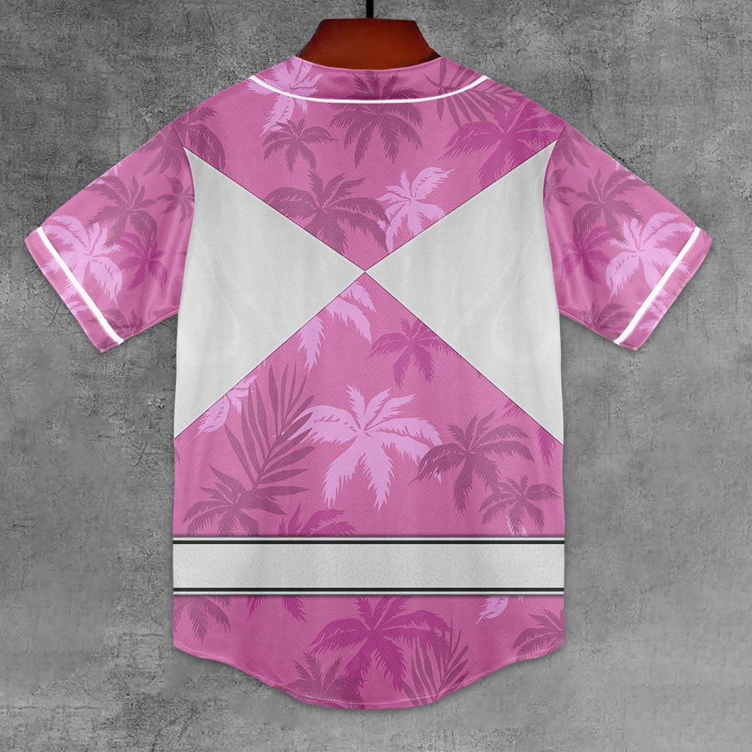 Pink Ranger x Tommy Vercetti MLB Jersey Shirt Beach Shorts - CustomsPig.com