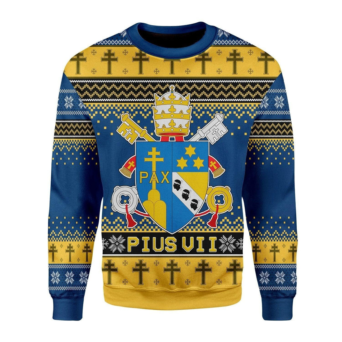 Pius VII Coat of Arms Christmas Sweater - CustomsPig