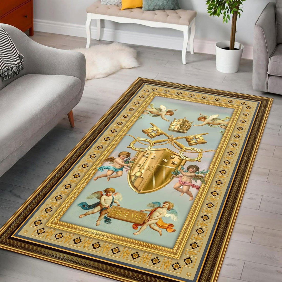 Pius VII Coat Of Arms Rug - CustomsPig
