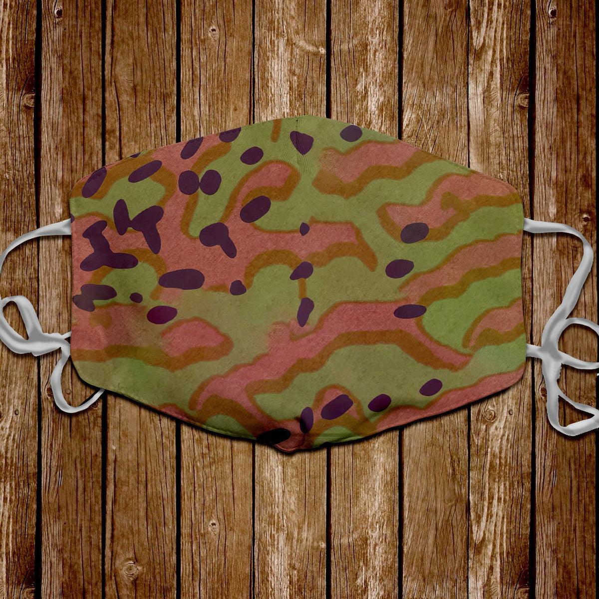 Platanenmuster German World War II Camouflage Patterns Face Mask - CustomsPig