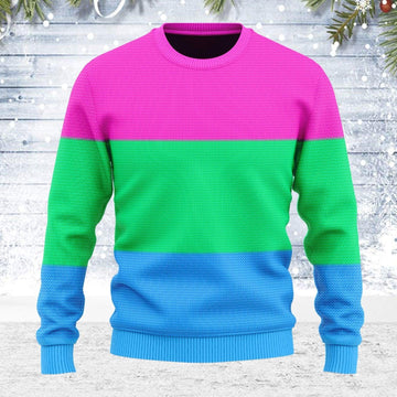 Polysexual Flag Ugly Christmas Sweater - DucG