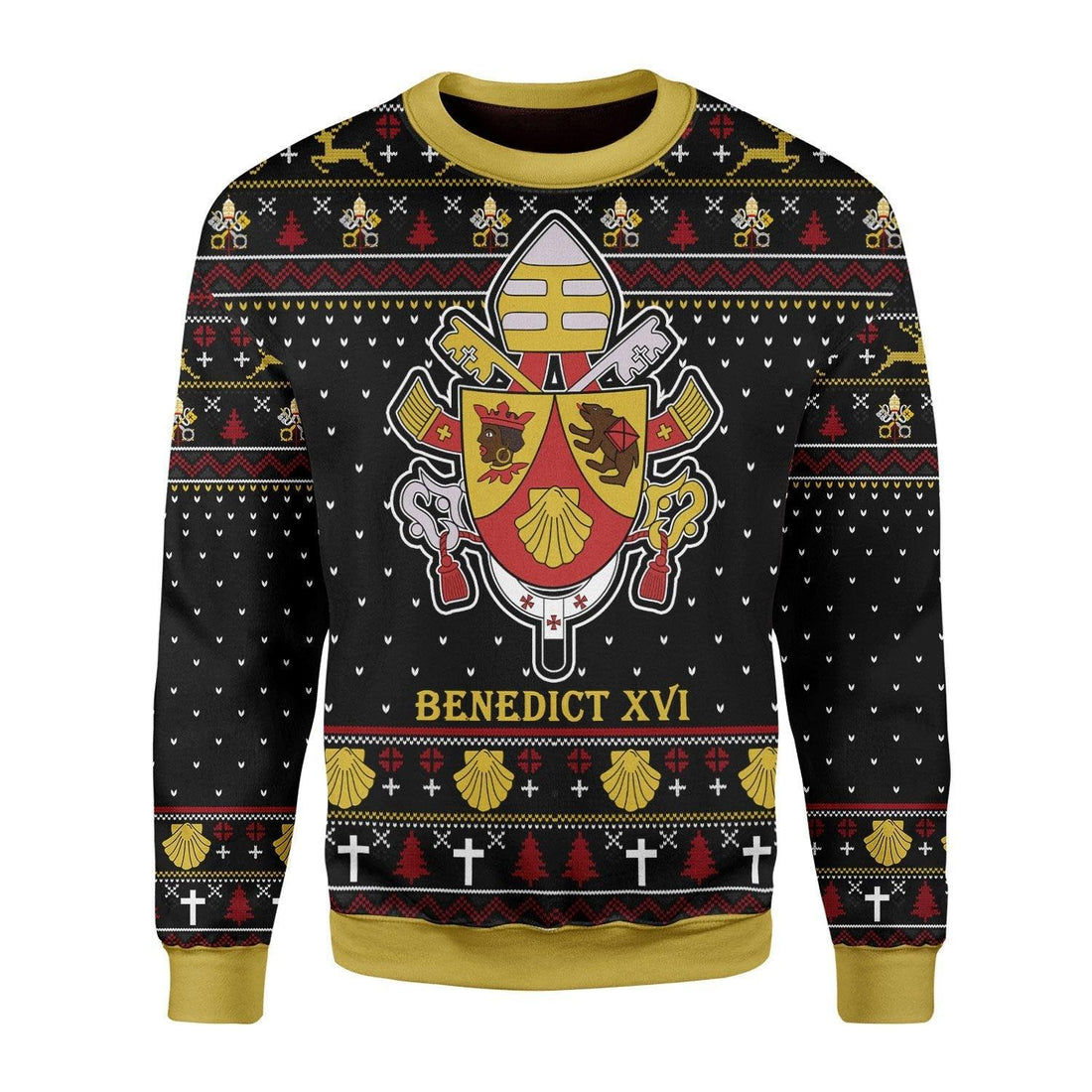 Pope Benedict XVI Coat Of Arms Christmas Sweater - CustomsPig