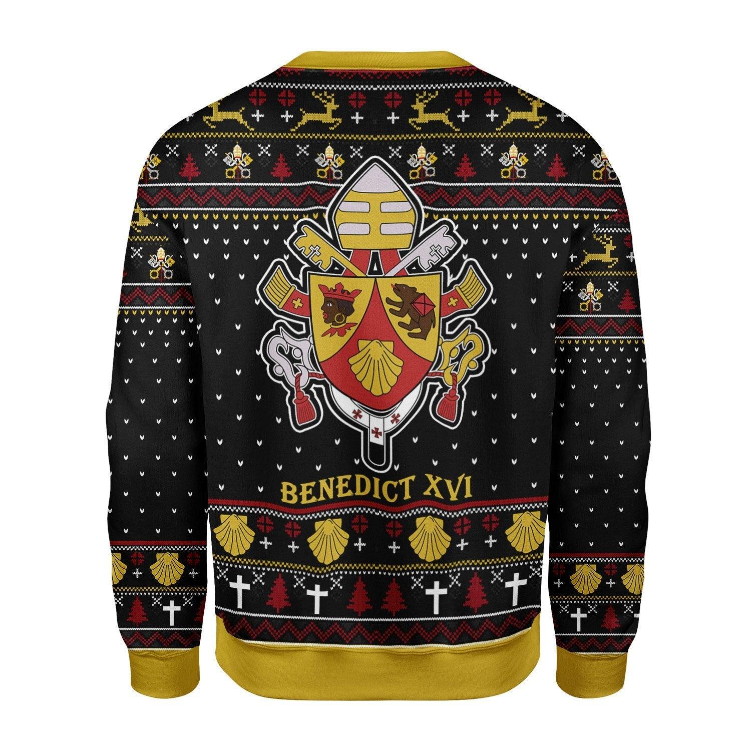 Pope Benedict XVI Coat Of Arms Christmas Sweater - CustomsPig