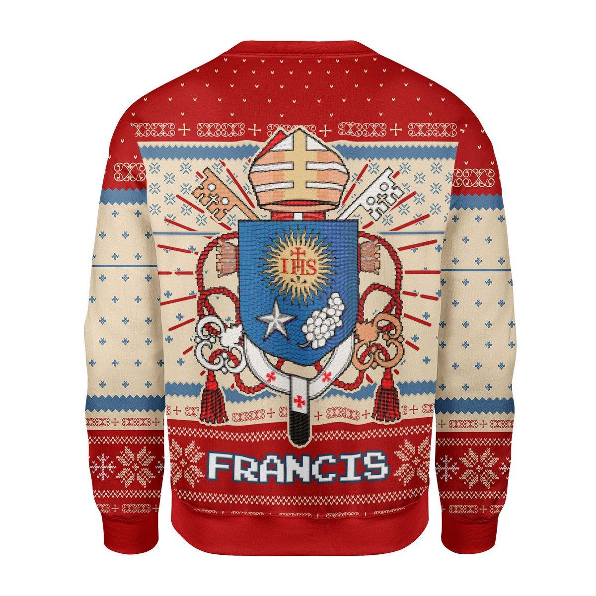 Pope Francis Coat Of Arms Christmas Sweater - CustomsPig
