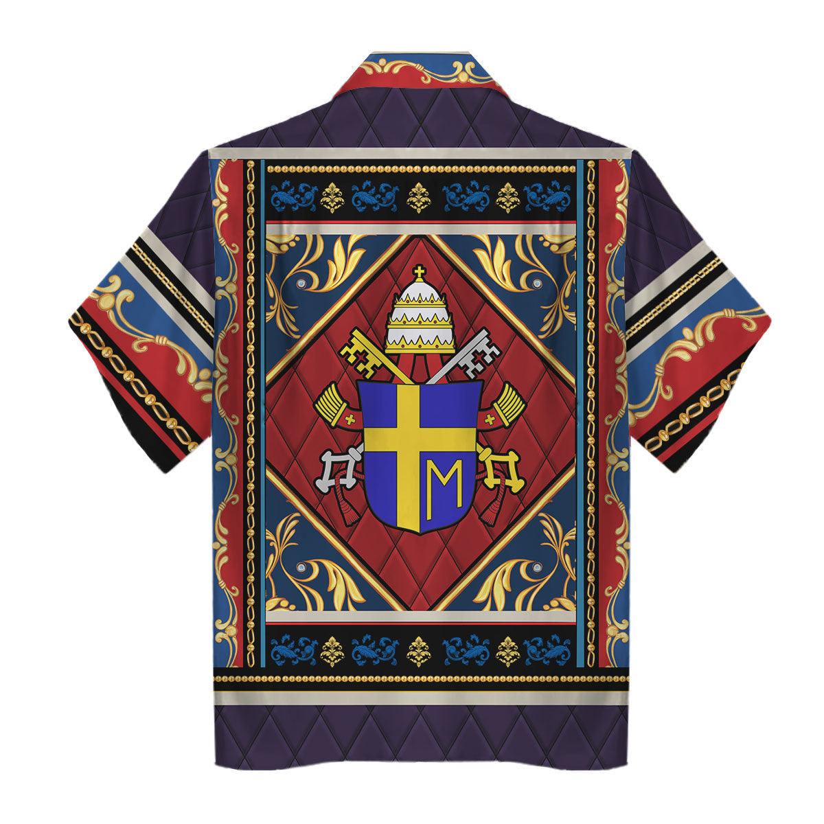 Pope John Paul II Stained Glass Hawaiian Shirt - Gearhomie.com