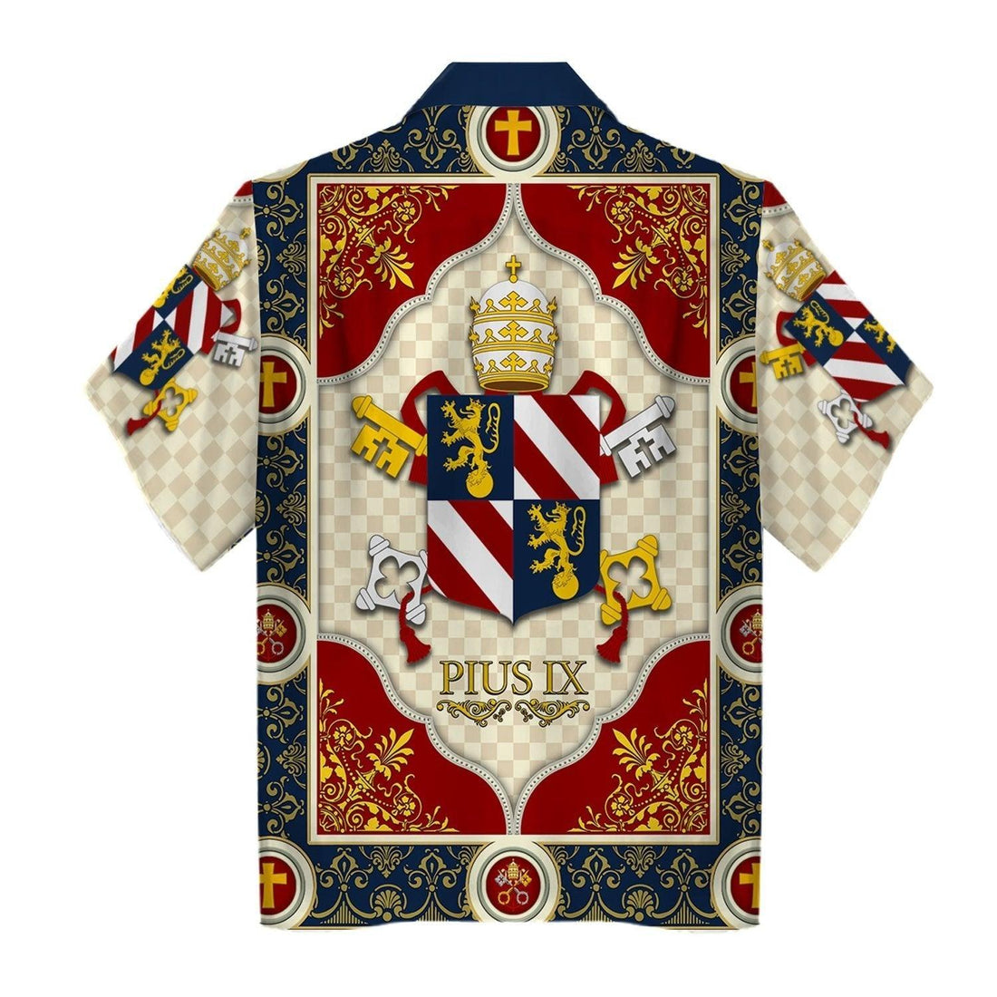 Pope Pius IX Coat Of Arms Hawaiian Shirt - Gearhomie.com
