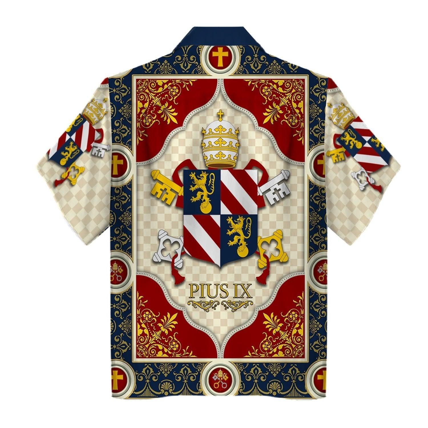 Pope Pius IX Coat Of Arms Hawaiian Shirt -  CustomsPig.com