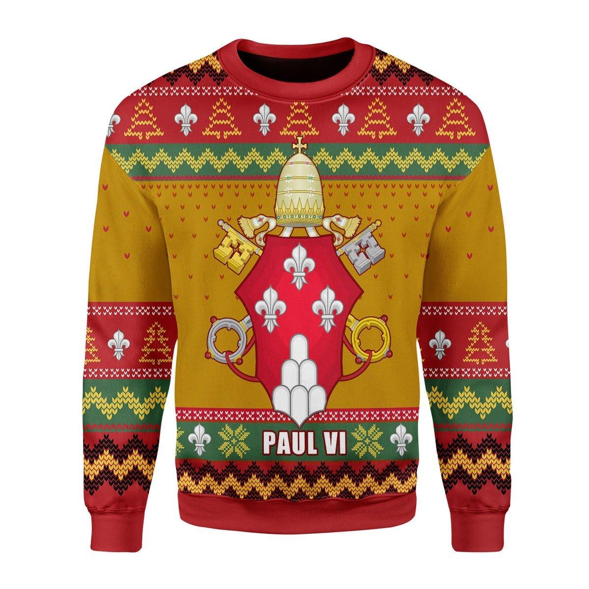 Pope Pope Paul VI Coat Of Arms Christmas Sweater - CustomsPig