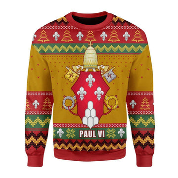 Pope Pope Paul VI Coat Of Arms Christmas Sweater - CustomsPig
