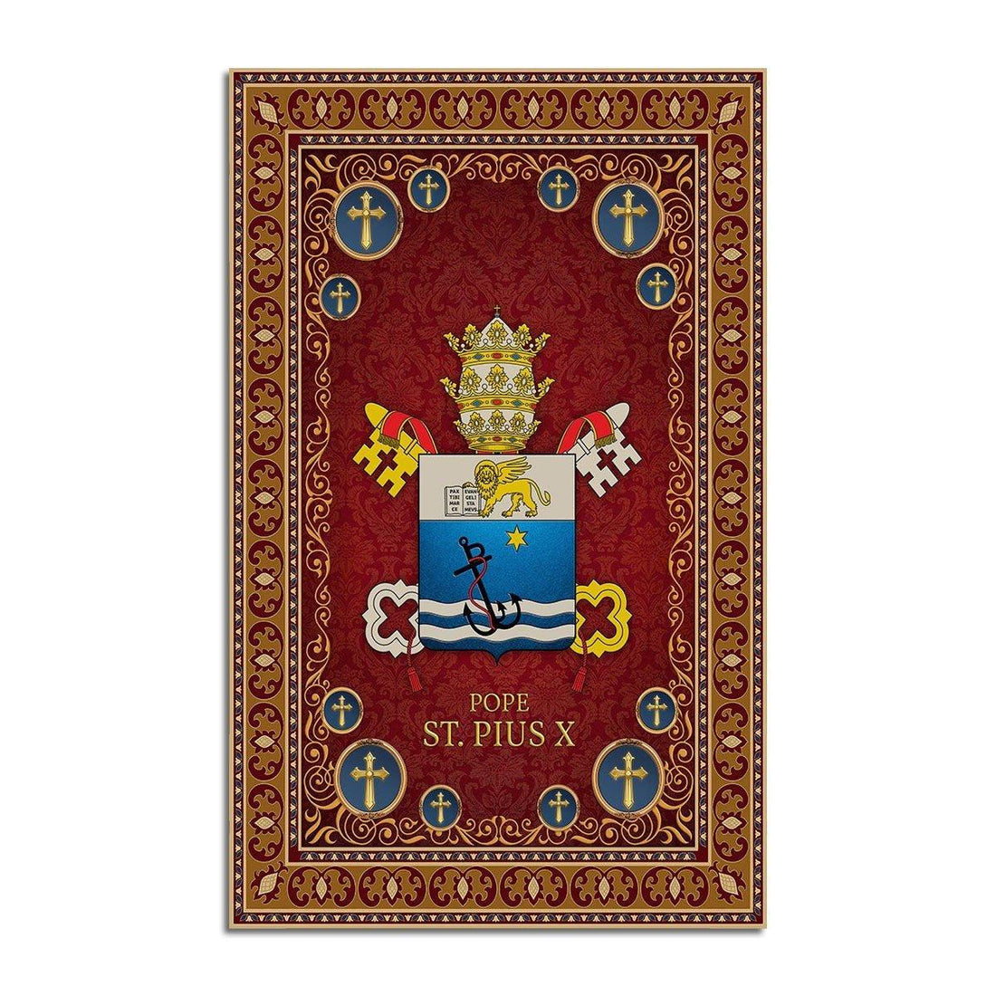 Pope Saint Pius X Coat Of Arms Rug - DucG