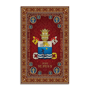 Pope Saint Pius X Coat Of Arms Rug - CustomsPig