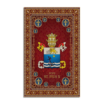 Pope St. Pius X Coat Of Arms Rug - CustomsPig