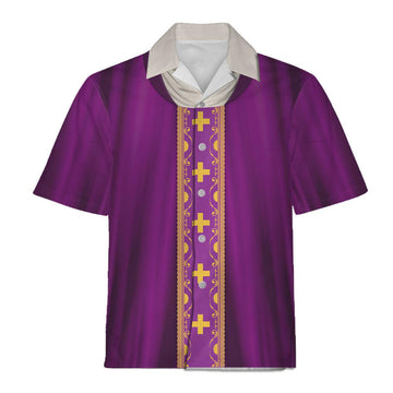Purple Liturgical Vestment Hawaiian Shirt - Gearhomie.com