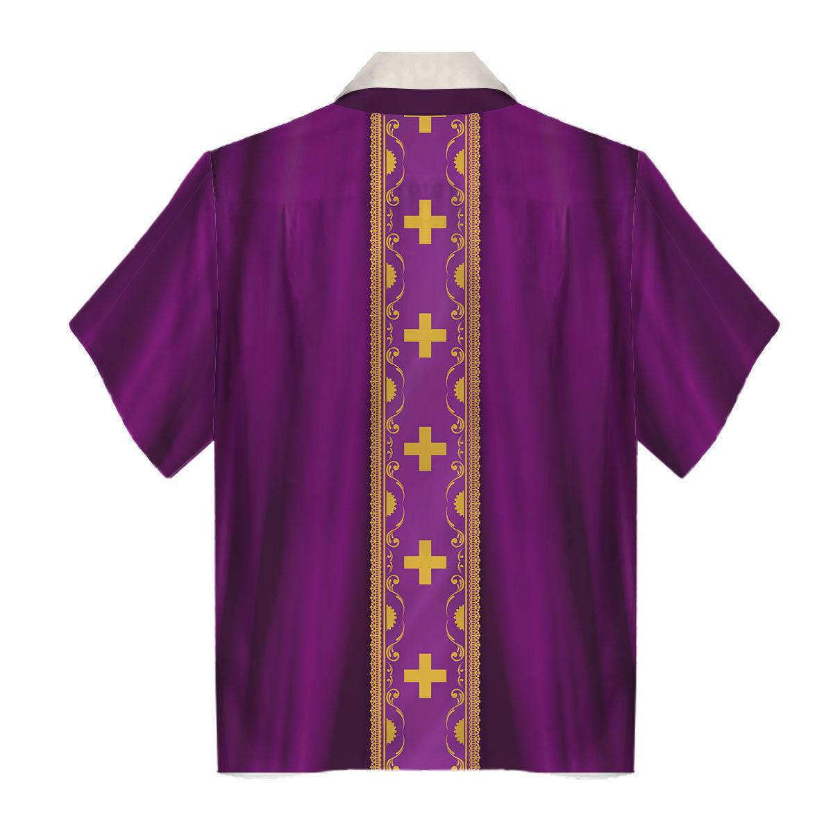 Purple Liturgical Vestment Hawaiian Shirt -  CustomsPig.com