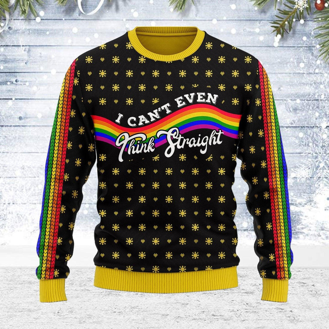Rainbow LGBT Flag Ugly Christmas Sweater - DucG