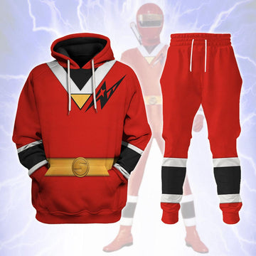 Red Aurico Ranger Hoodies Sweatshirt T-shirt Hawaiian Sweatpants - CustomsPig.com