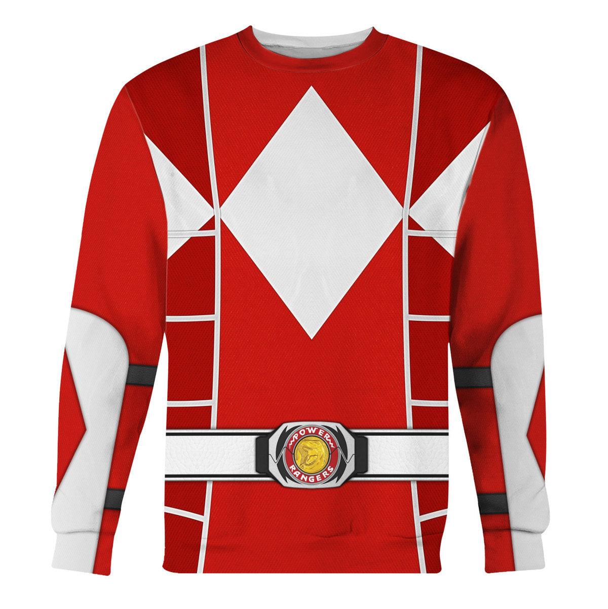 Red Ranger Mighty Morphin Cosplay Hoodies Sweatshirt T-shirt Hawaiian - CustomsPig.com