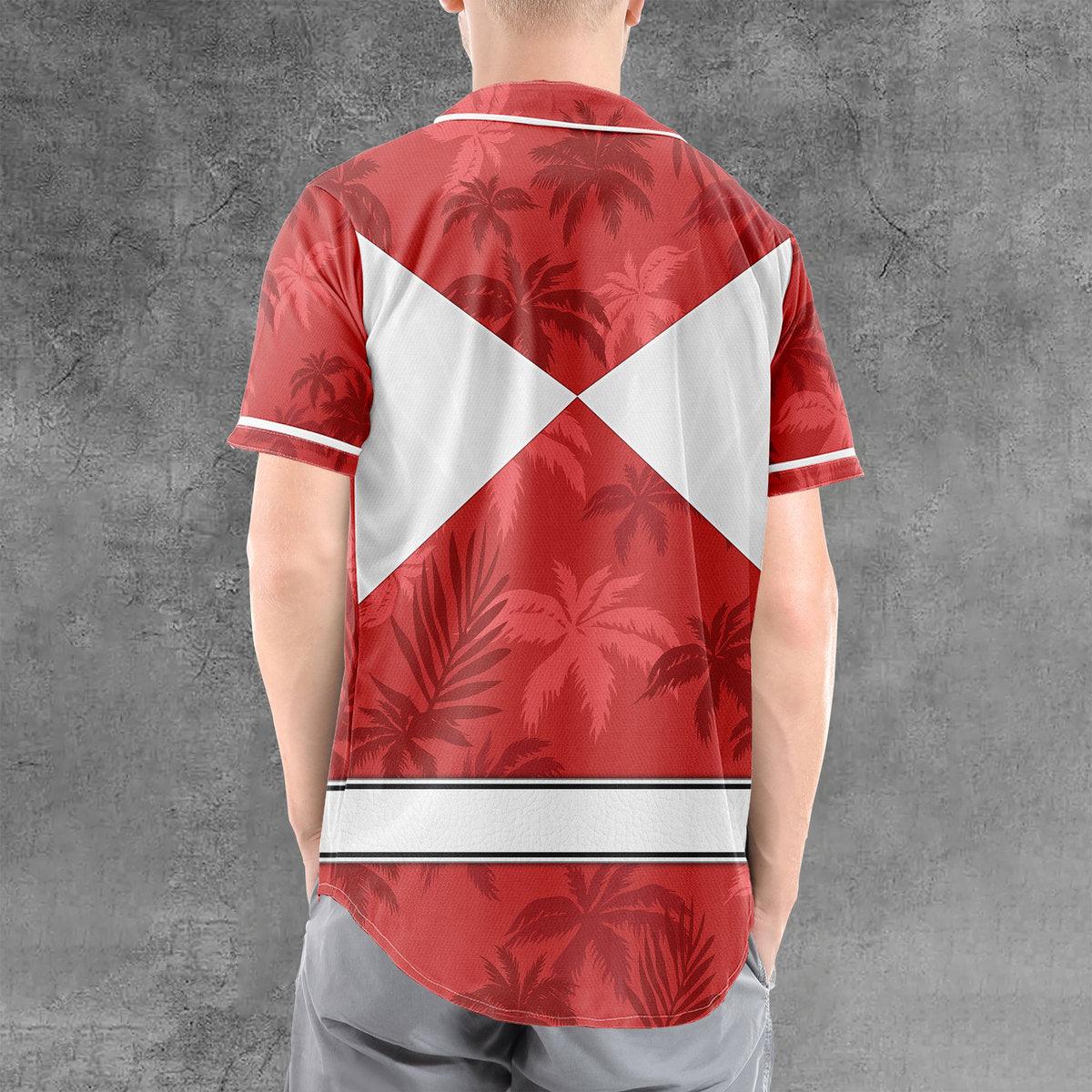 Red Ranger x Tommy Vercetti MLB Jersey Shirt Beach Shorts - CustomsPig.com