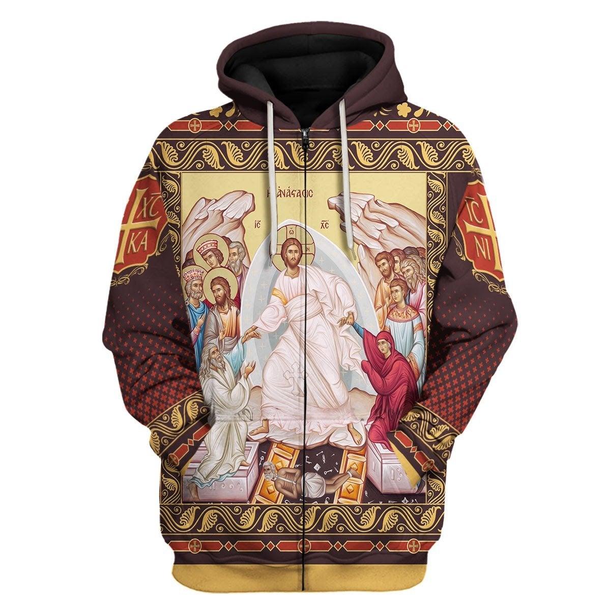 Resurrection of Christ Zip Hoodie - DucG