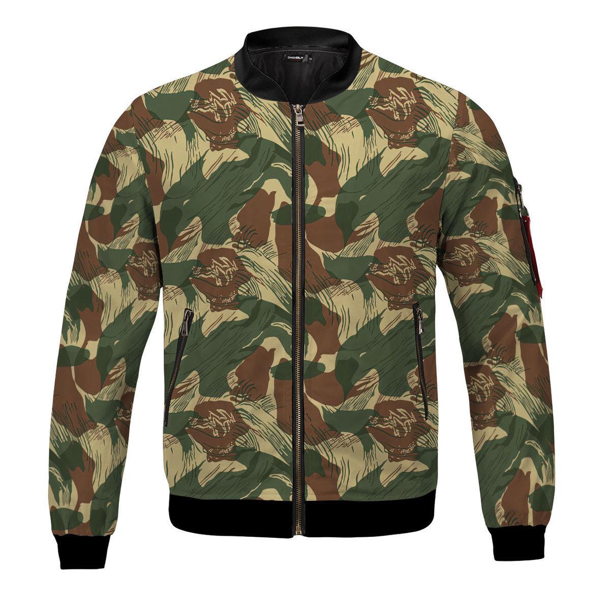 Rhodesian Brushstroke Rhodesian Security Forces 1965 Camo Pattern Bomber Jacket - CustomsPig