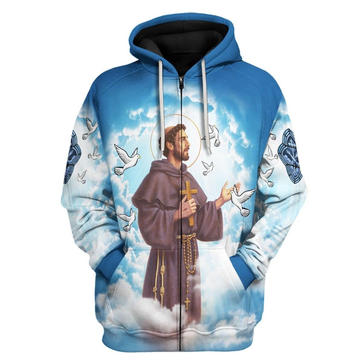 Saint Francis Of Assisi Zip Hoodie - DucG
