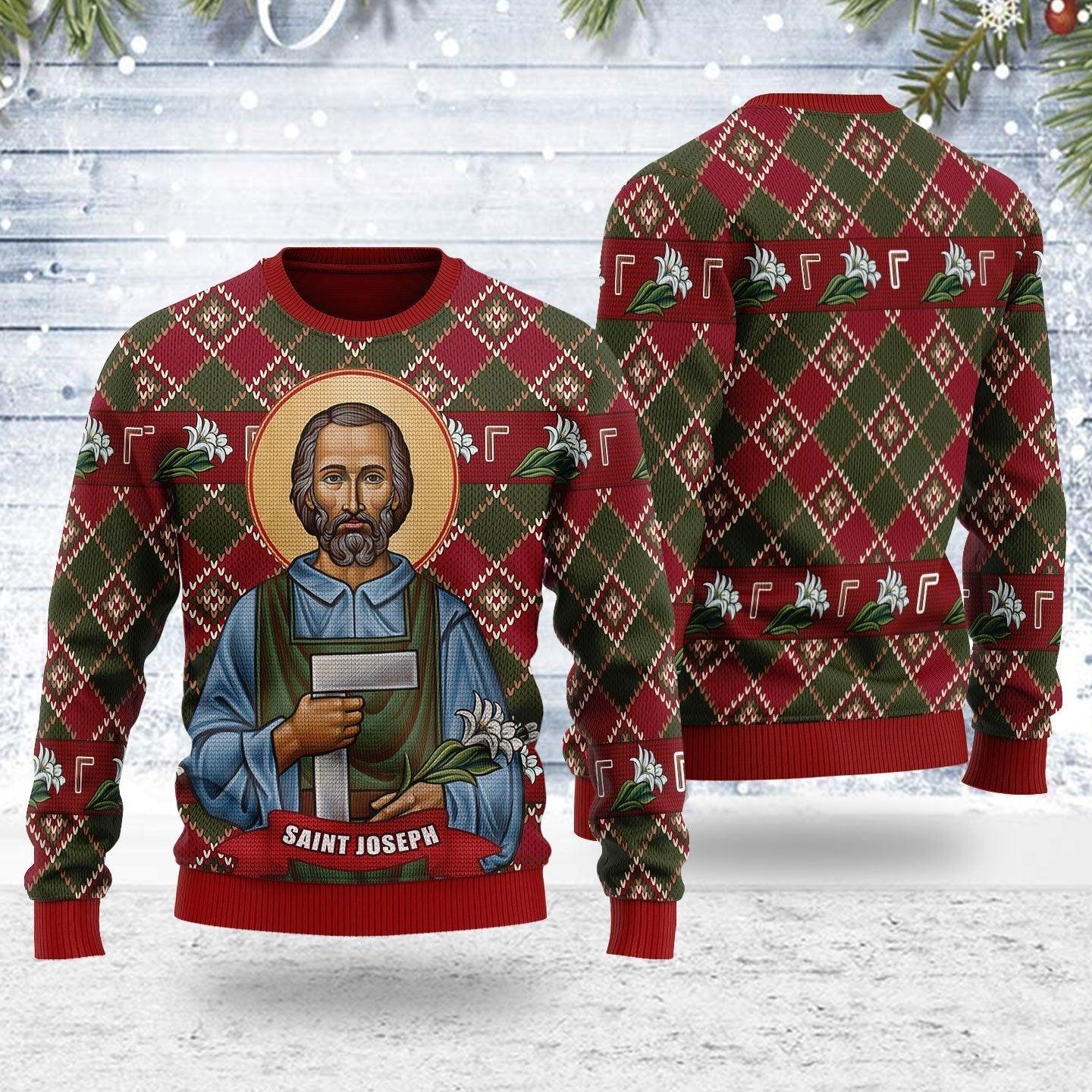 Saint Joseph Ugly Christmas Sweater - CustomsPig
