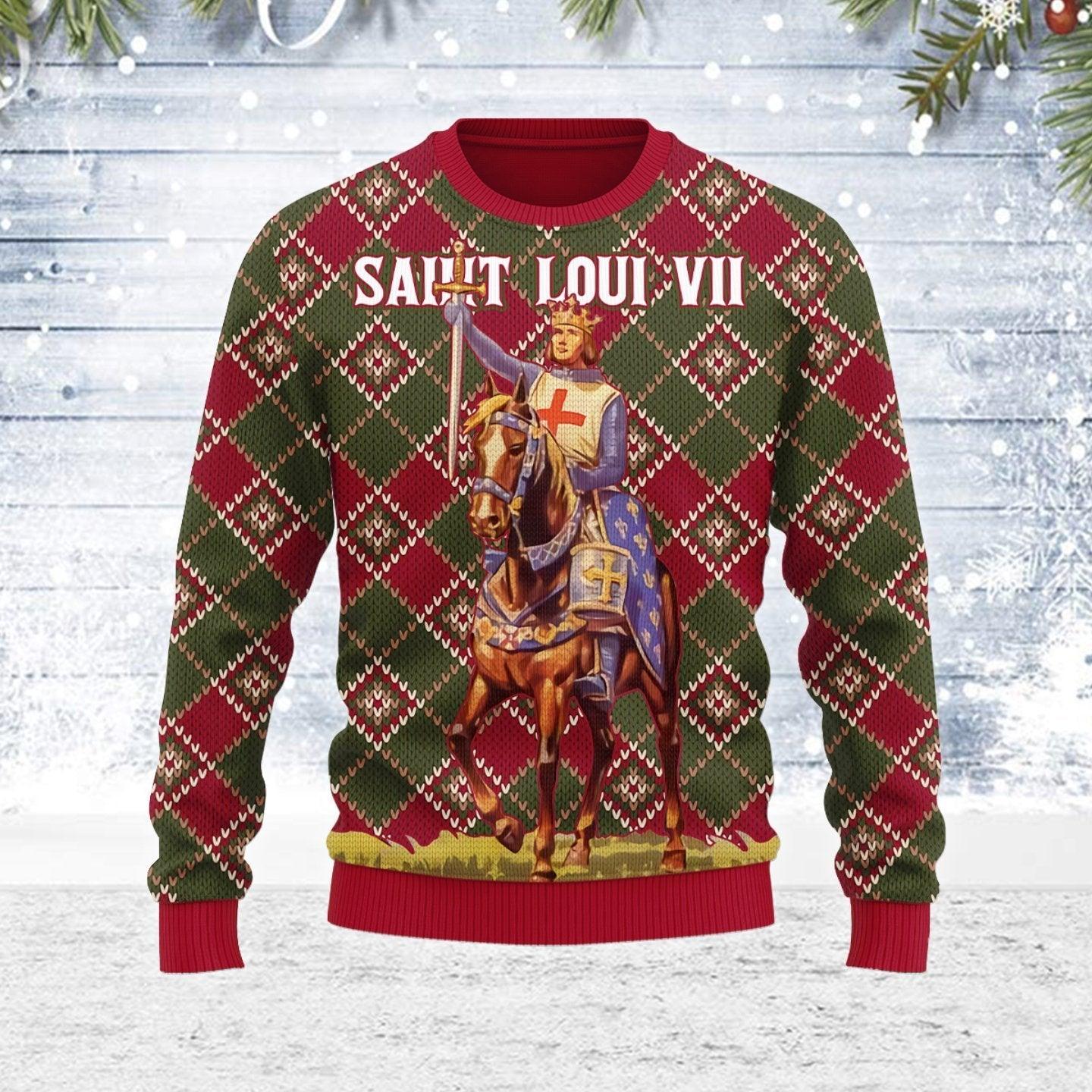Saint Loui VII Ugly Christmas Sweater - DucG