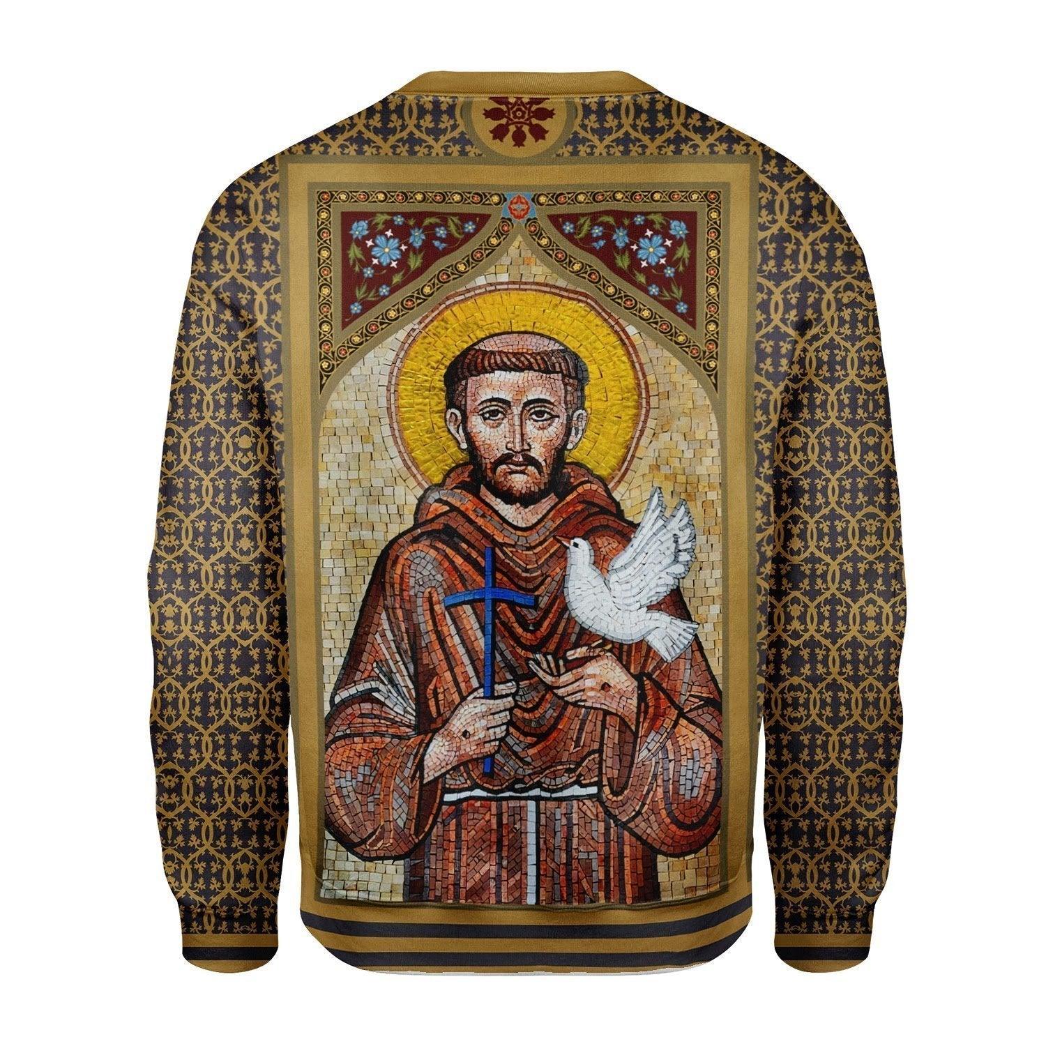 St Francis of Assisi Christmas Sweater - CustomsPig