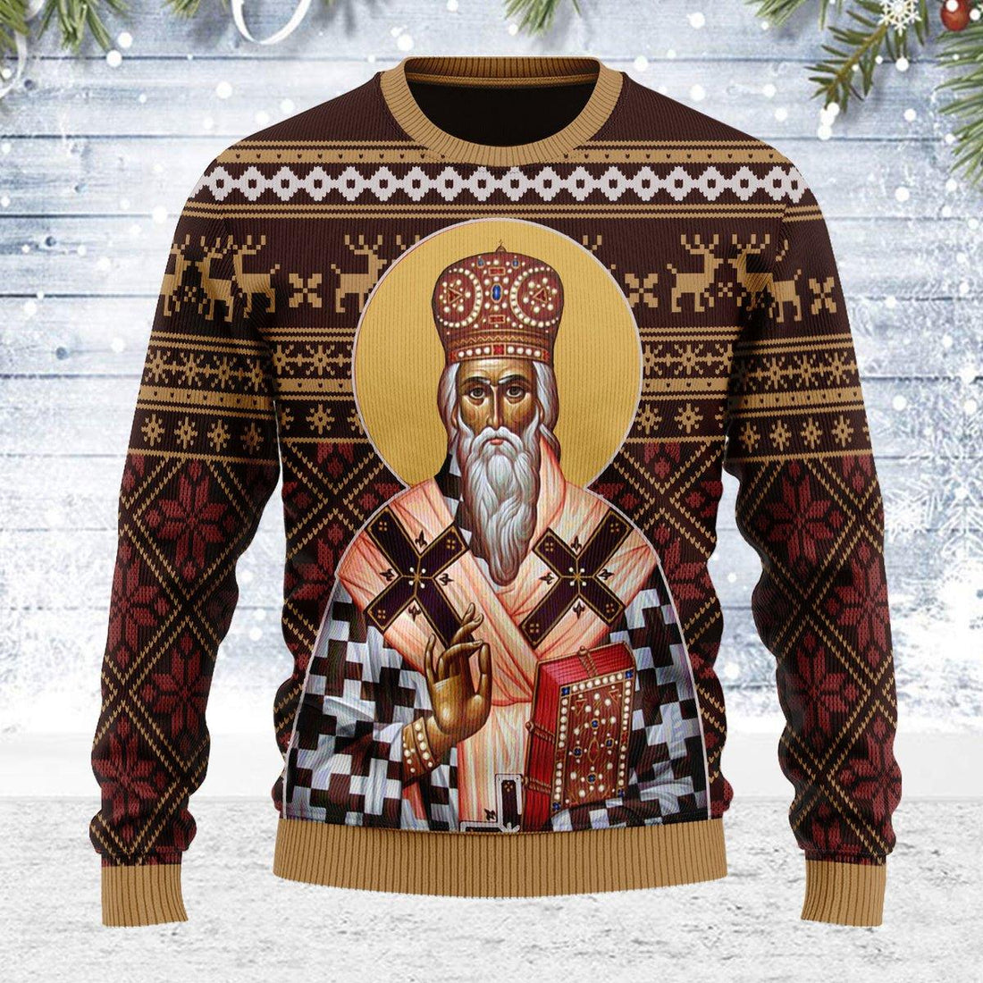 St. Vasilije of Ostrog Ugly Christmas Sweater - CustomsPig