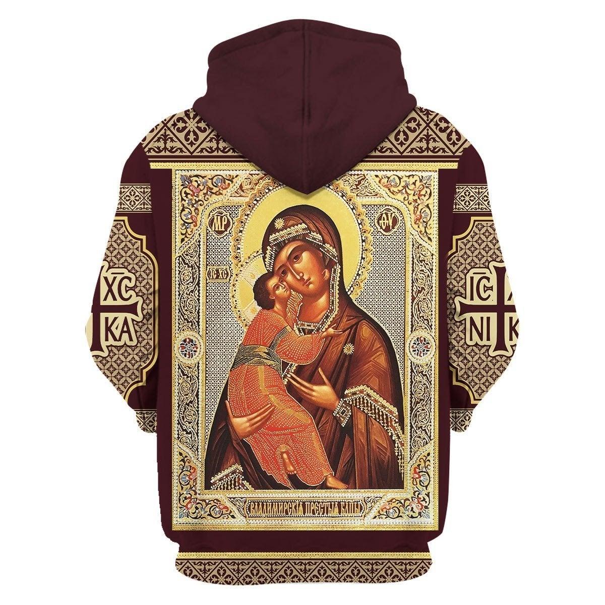 Sweatshirt Virgin Of Vladimir Zip Hoodie - DucG