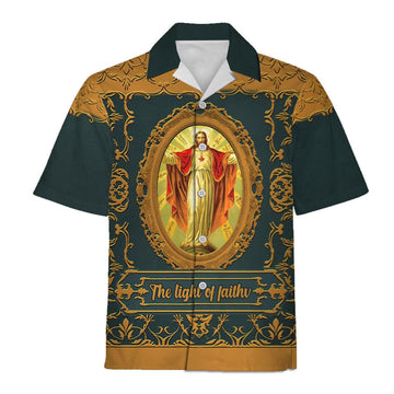 The Light Of Faith Jesus Christ Hawaiian Shirt - Gearhomie.com