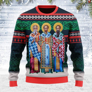 Three Great Hierarchs Ugly Christmas Sweater - DucG