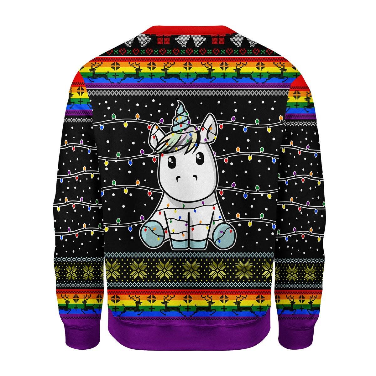 Unicorn Christmas Tree Christmas Sweater - CustomsPig
