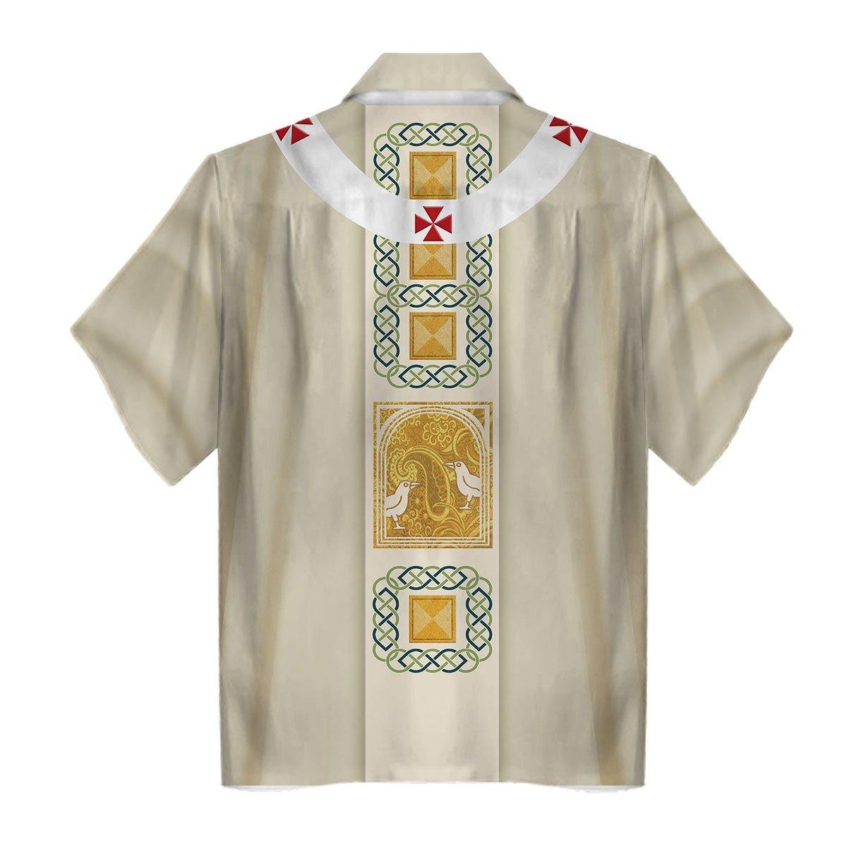 White Liturgical Vestment Christian Religion Hawaiian Shirt - Gearhomie.com