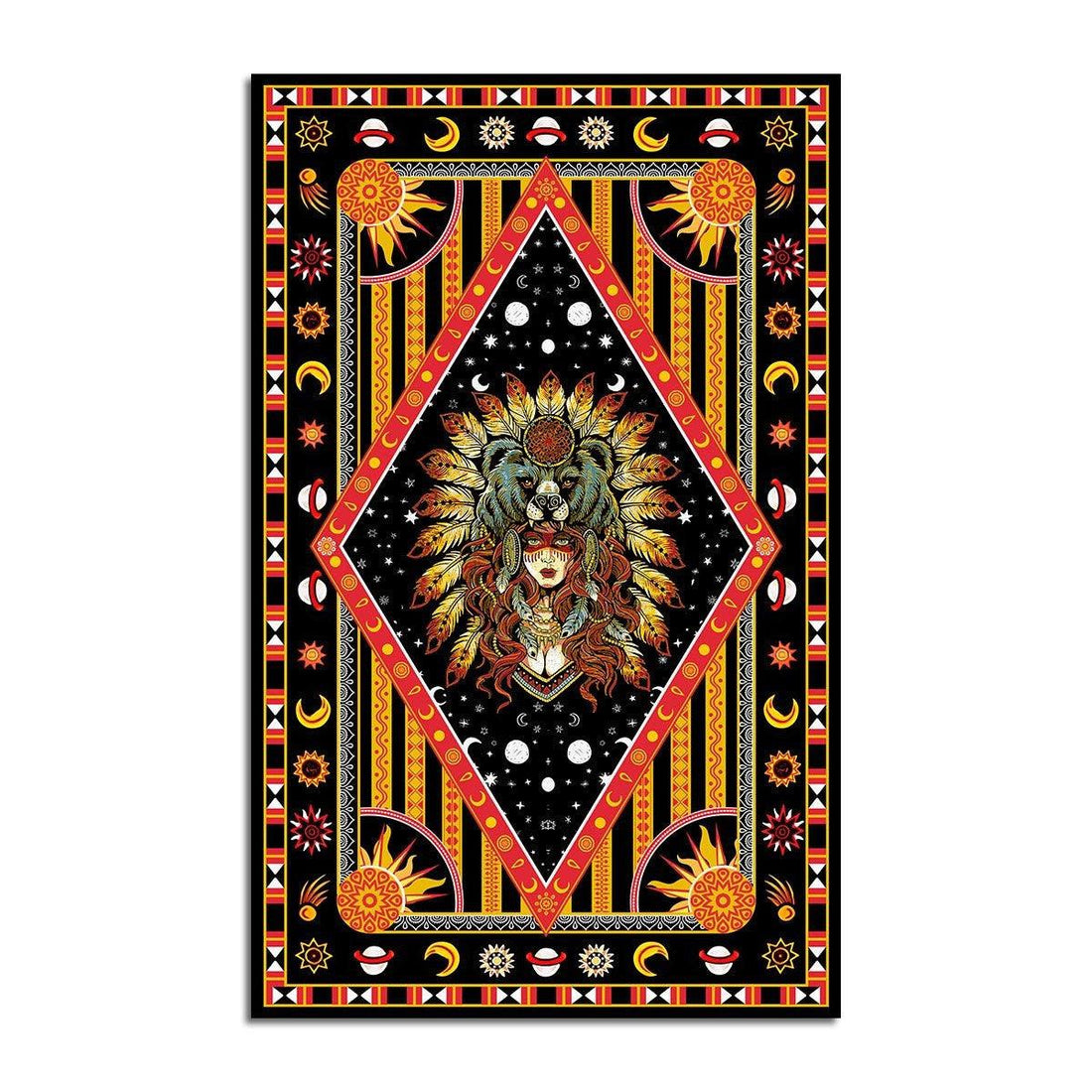Wolf Native American Culture Girl Rug - CustomsPig
