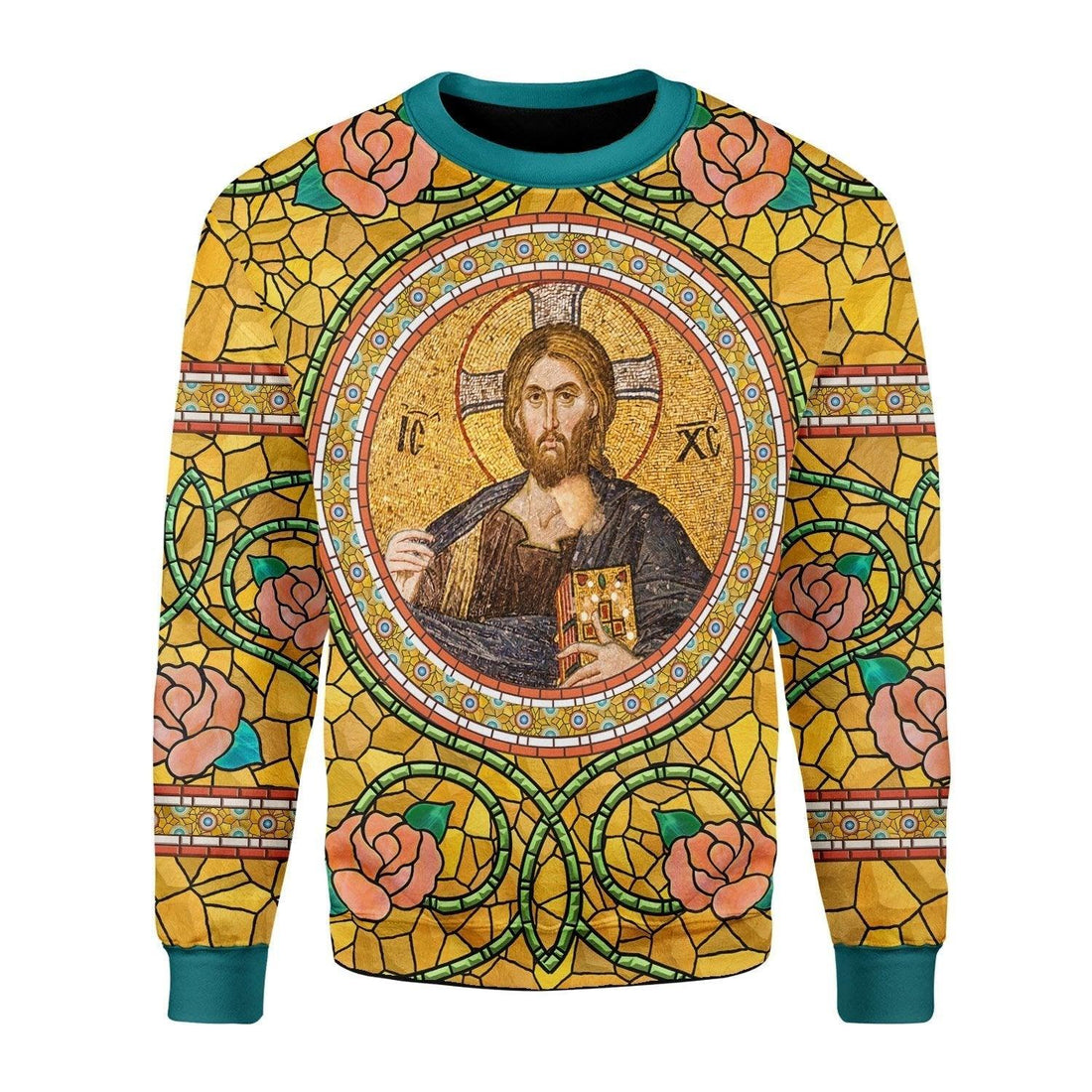 Golden Pattern Jesus Christ Sweatshirt - DucG