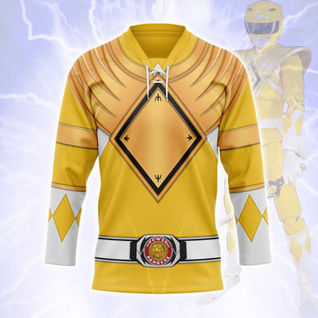 Yellow Ranger Dragon Shield Hockey Jersey -  CustomsPig.com