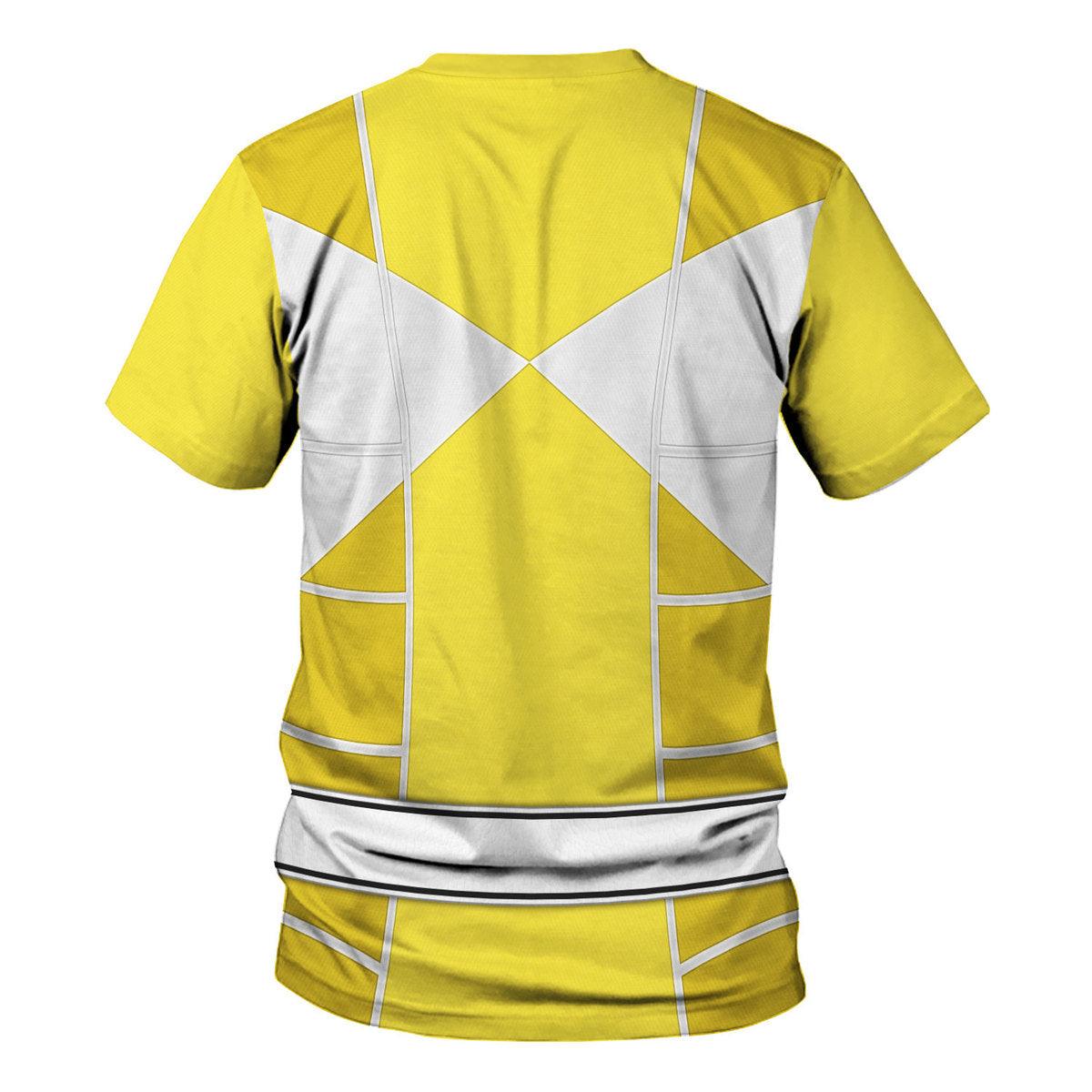 Yellow Ranger Mighty Morphin Cosplay Hoodies Sweatshirt T-shirt Hawaiian - CustomsPig.com