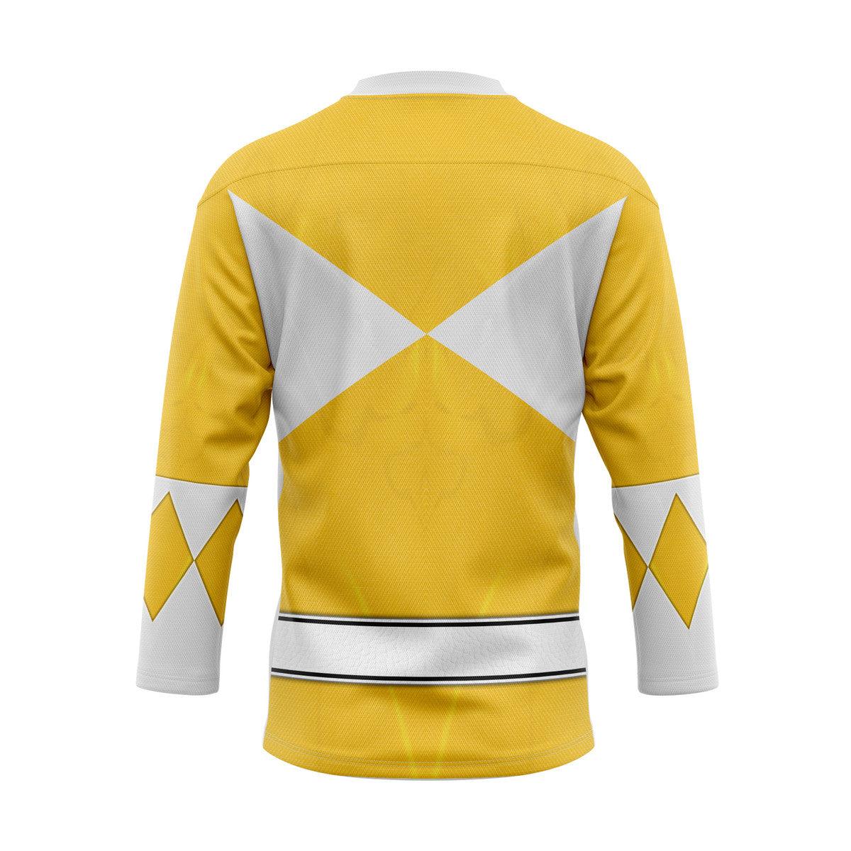 Yellow Ranger Mighty Morphin Hockey Jersey -  CustomsPig.com