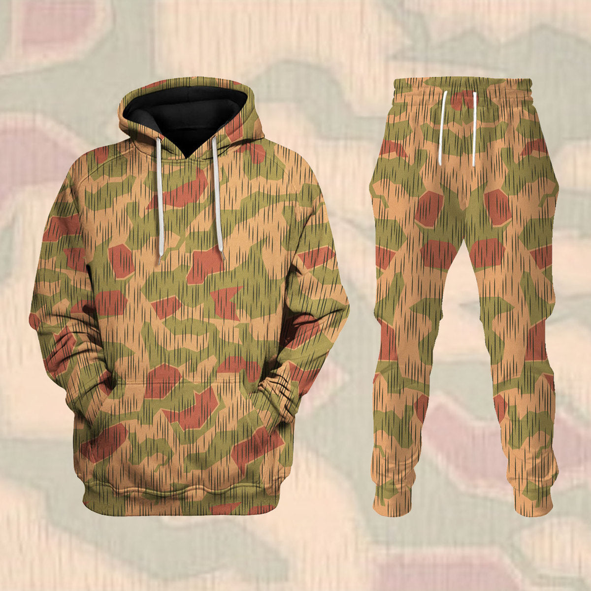 CustomsPig Sumpftarnmuster 1943 German World War 2 (WWII) Costumes Hoodie Sweatshirt T-Shirt Tracksuit