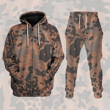 CustomsPig Eichenlaubmuster (Oak leaf A) Worldwar II German Camo Pattern Costumes Hoodie Sweatshirt T-Shirt Tracksuit