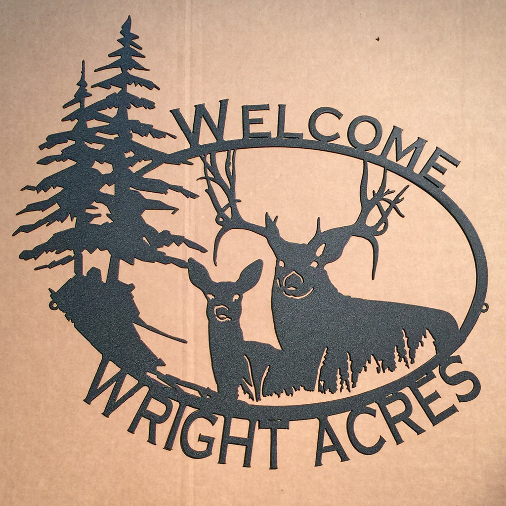CustomsPig Personalized Welcome Sign with King & Queen of the Forest Wall Art
