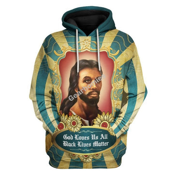 Tracksuit Tops Pullover Sweatshirt Black Jesus God Loves Us All Black Lives Matter 3D Apparel