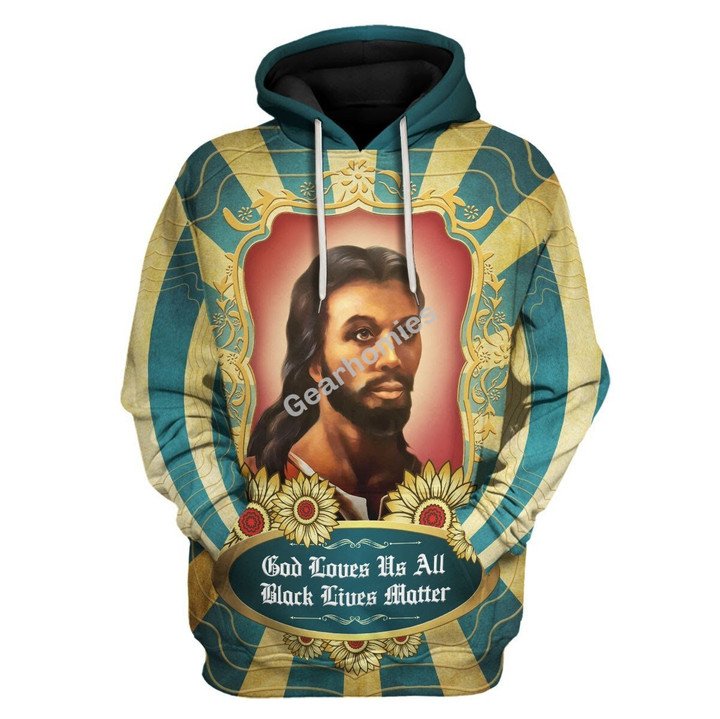 Tracksuit Tops Pullover Sweatshirt Black Jesus God Loves Us All Black Lives Matter 3D Apparel