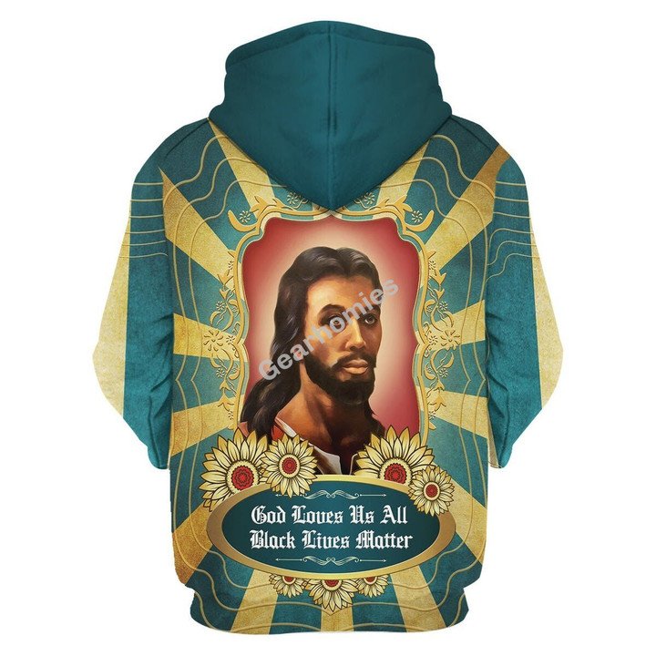 Tracksuit Tops Pullover Sweatshirt Black Jesus God Loves Us All Black Lives Matter 3D Apparel