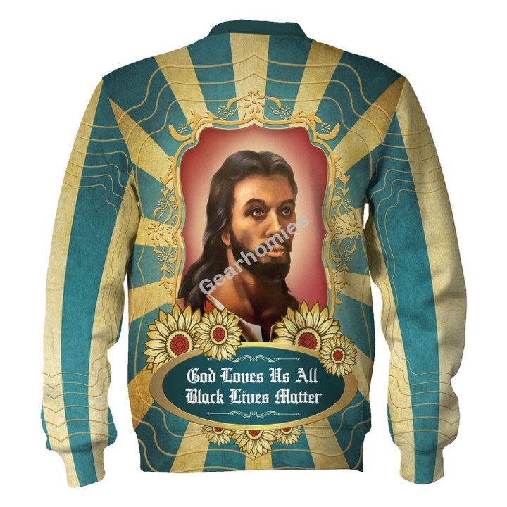 Tracksuit Tops Pullover Sweatshirt Black Jesus God Loves Us All Black Lives Matter 3D Apparel