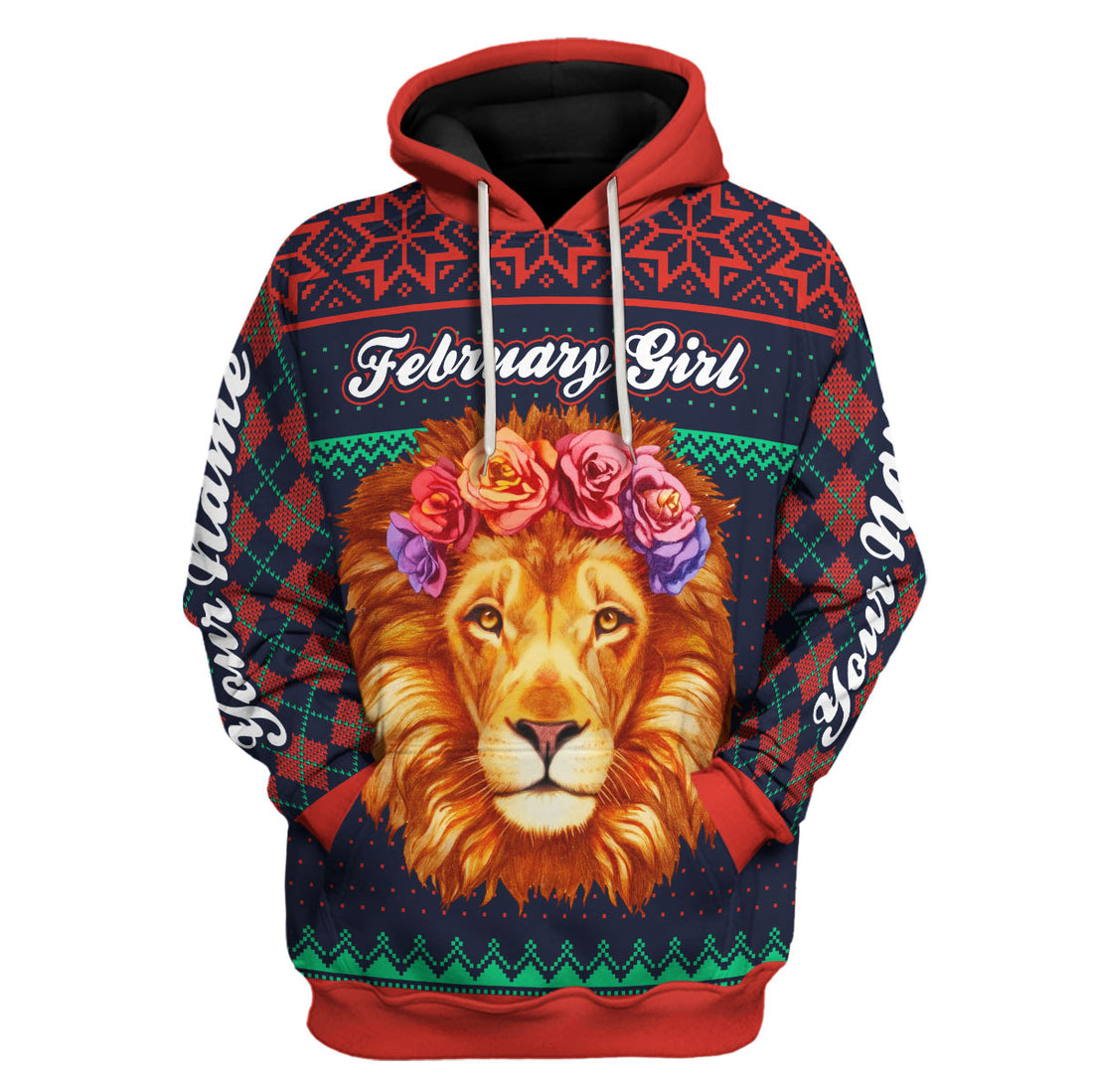 CustomsPig Personalized Tops February Girl All Over Printed