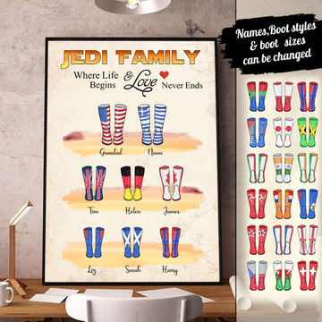 Customized Canvas Poster Wall Art Flag Boots Family Tree